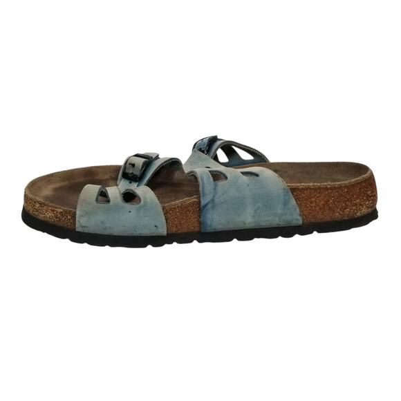 Birkenstock Women's Granada Leather Sandals Faded Blue Size 37 / 7 - Picture 2 of 8